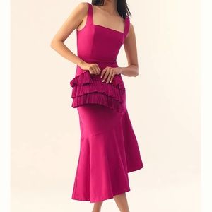 The Ariana Square-Neck Asymmetrical Ruffle-Hem Dress - Anthropologie Dress